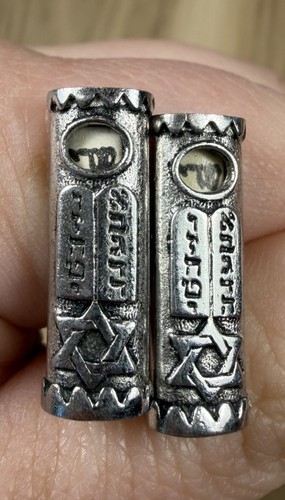 Sterling silver mezuzah scroll - silver,