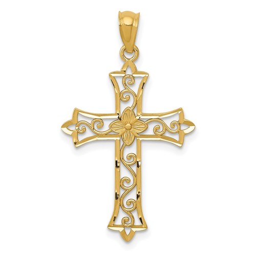 Flower center scrolled cross - scrolled,