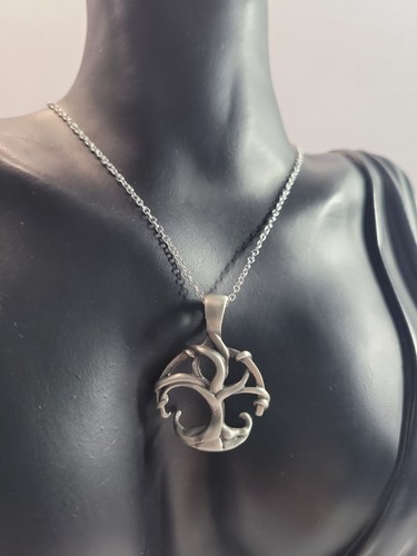 Silver tone openwork - openwork, scroll